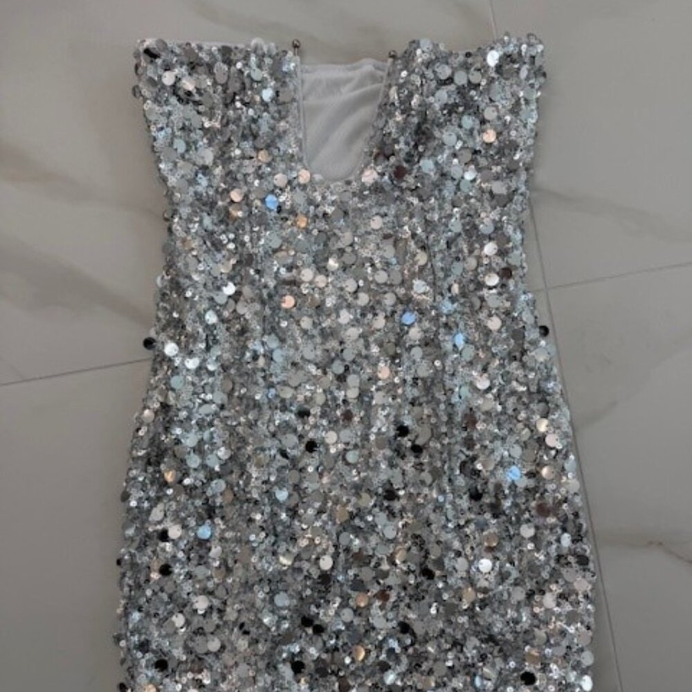 SHEIN Sequin Strapless Dress Size Small - Picture 5 of 8